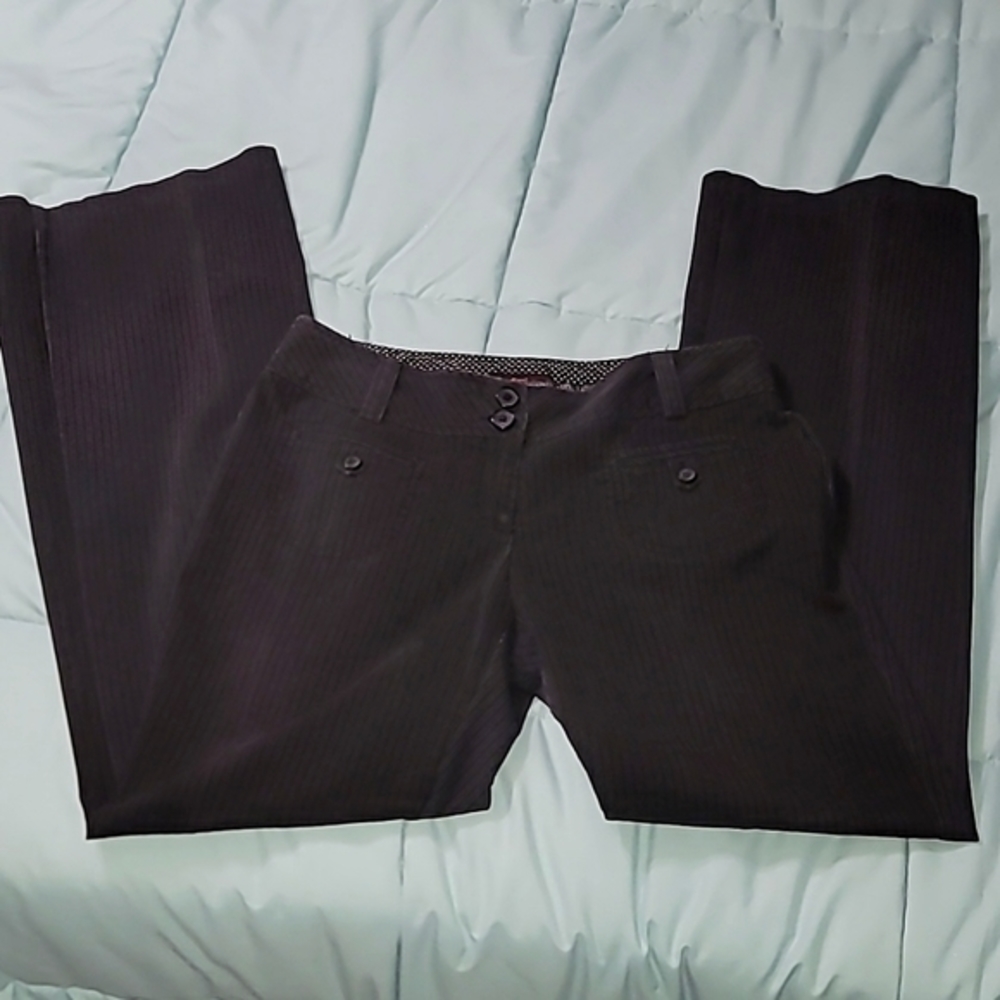 Joe Benbasset Black Pinstriped‎ Double Button Pants Women's 12 Great Condition